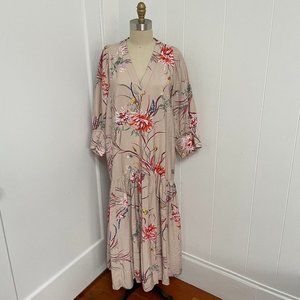 TROPICAL FLORAL MAXI DRESS